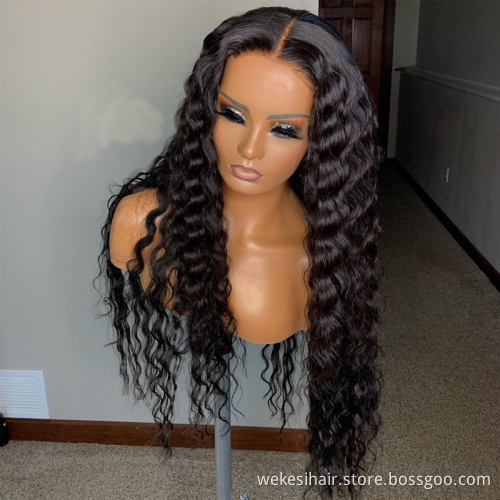 Wholesale WeKeSi Deep Wave HD Full Lace Wigs Human Hair Lace Front Peruvian Virgin Hair 360 Lace Front Wigs for Black Women